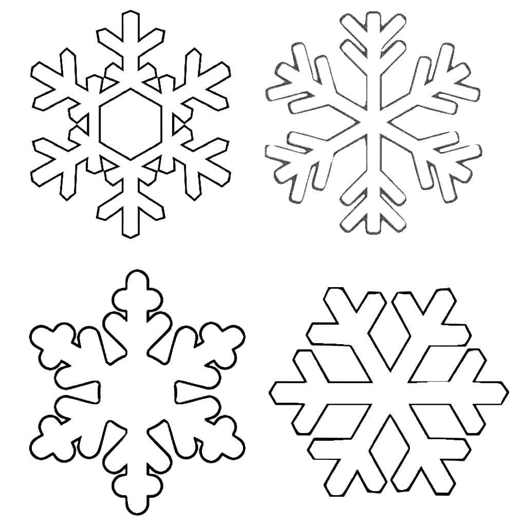 Dibujos de Copos de nieve para colorear