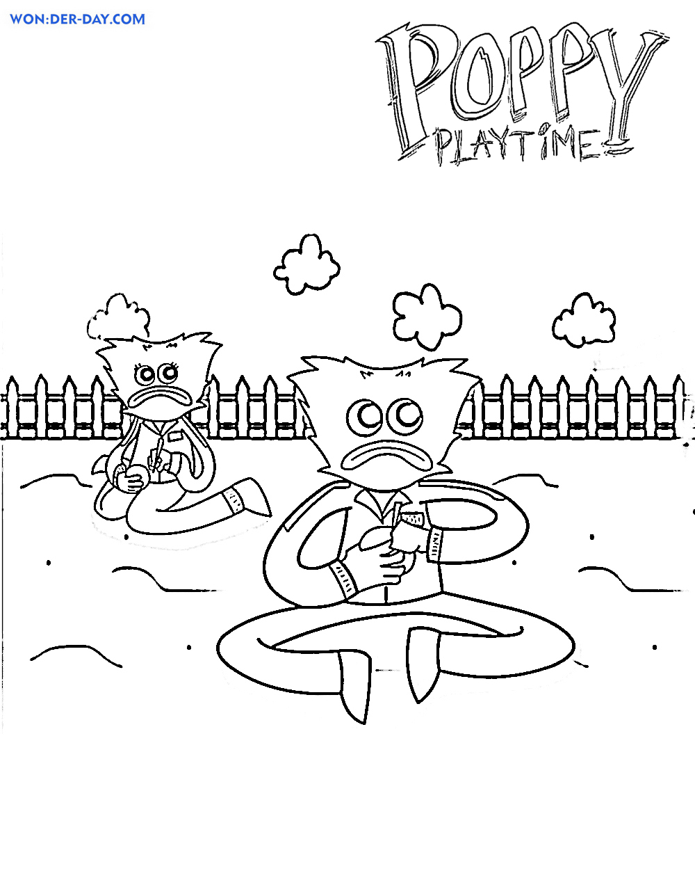 Daisy Poppy Playtime Coloring Page