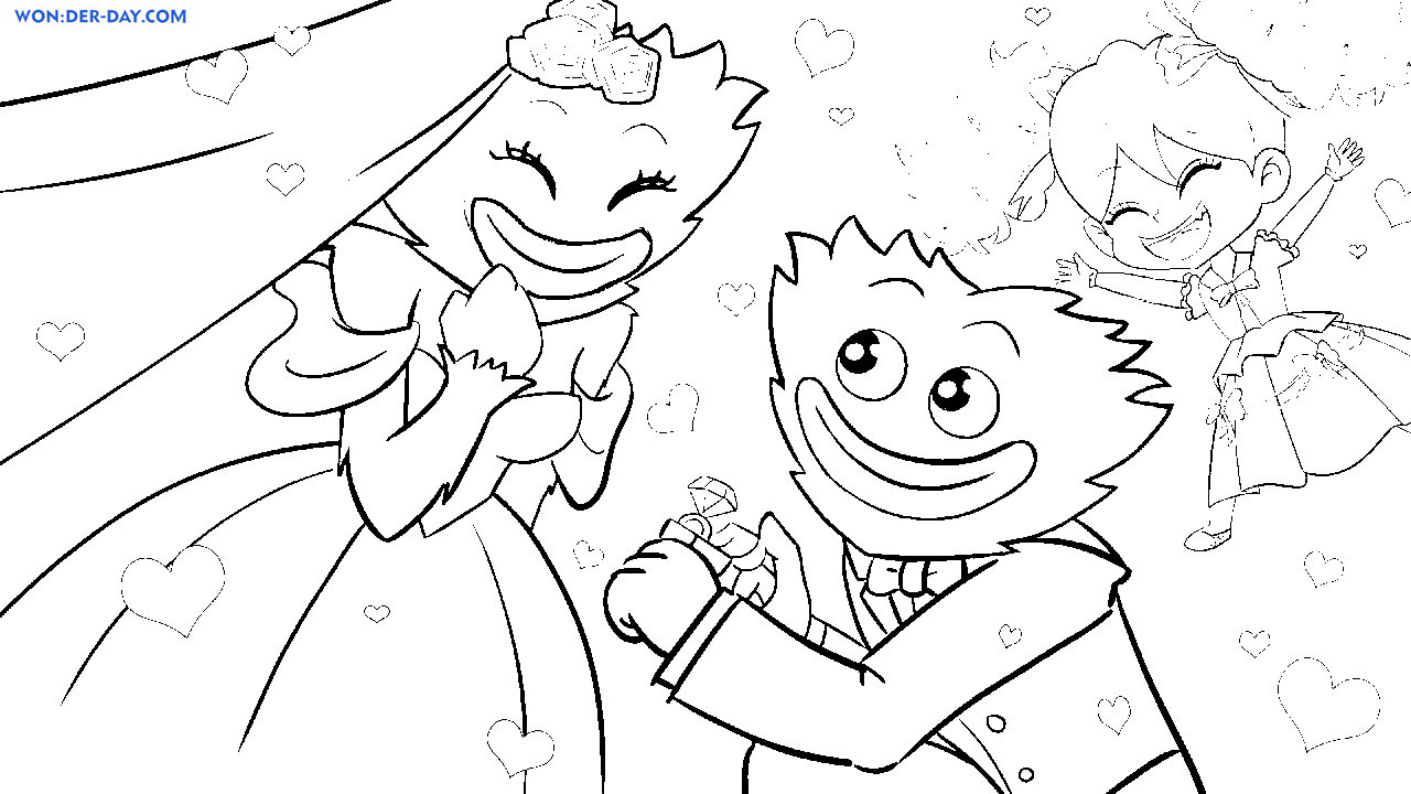 Desenho para colorir Poppy Playtime Halloween : Daisy & Mommy Long