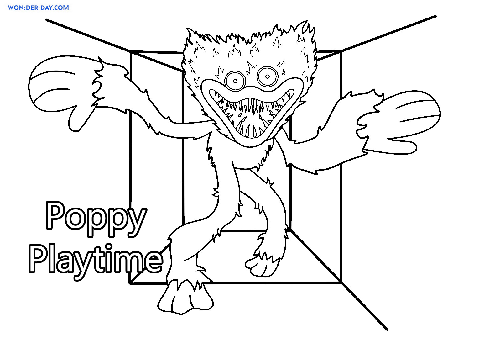Desenhos de PJ de Poppy Playtime para Colorir e Imprimir 