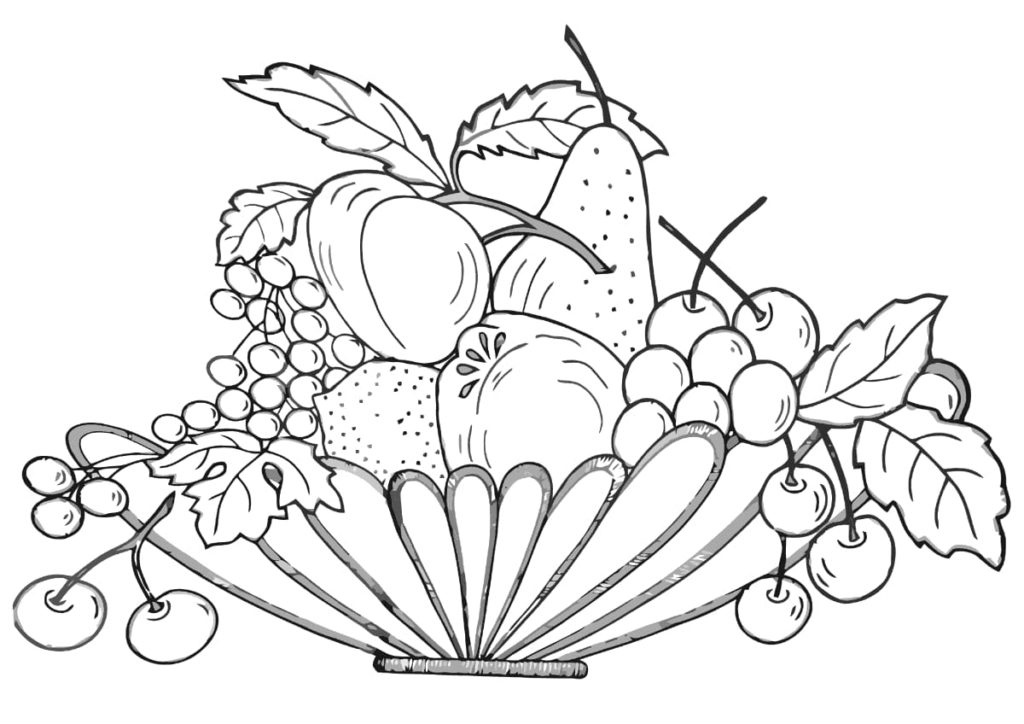 Bayas y frutas en un bol