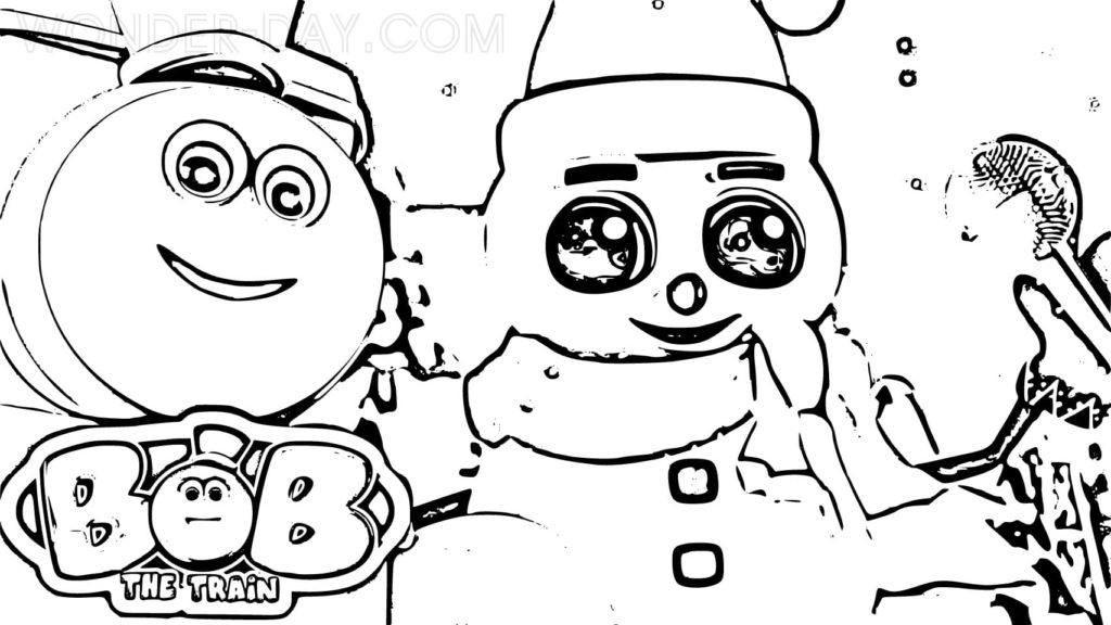 Winter Bob o trem e boneco de neve