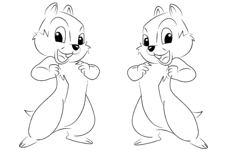 Chip and Dale coloring pages | Print for Kids