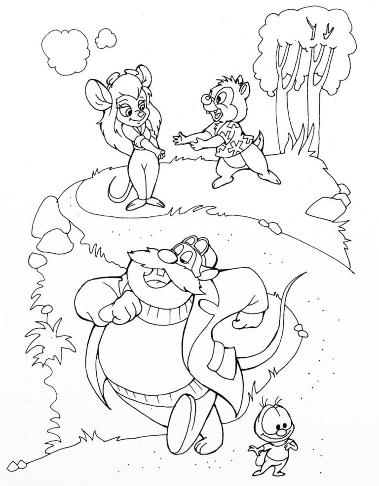 Chip and Dale coloring pages | Print for Kids