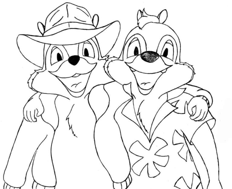 Chip and Dale coloring pages Print for Kids Chip and Dale coloring pages Print for Kids
