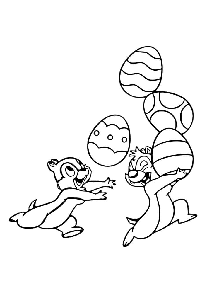 Бурундуки с пасхальными яйцами
