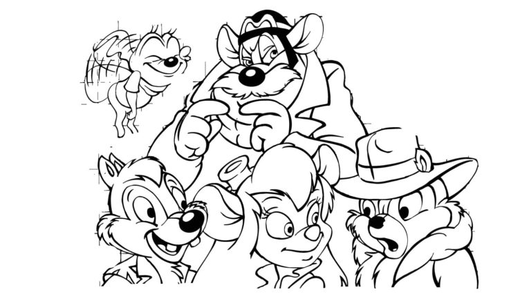 Chip and Dale coloring pages | Print for Kids