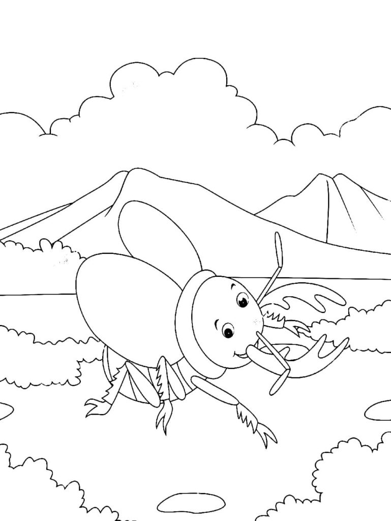 scarabée avec des cornes