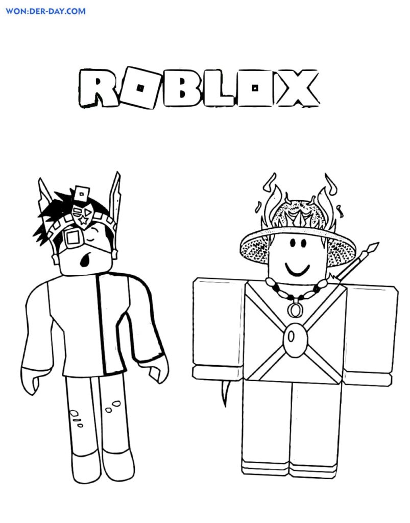 Desenhos para colorir Roblox Builder com o símbolo da letra R em seu capuz  - Desenhos para colorir para impressão grátis