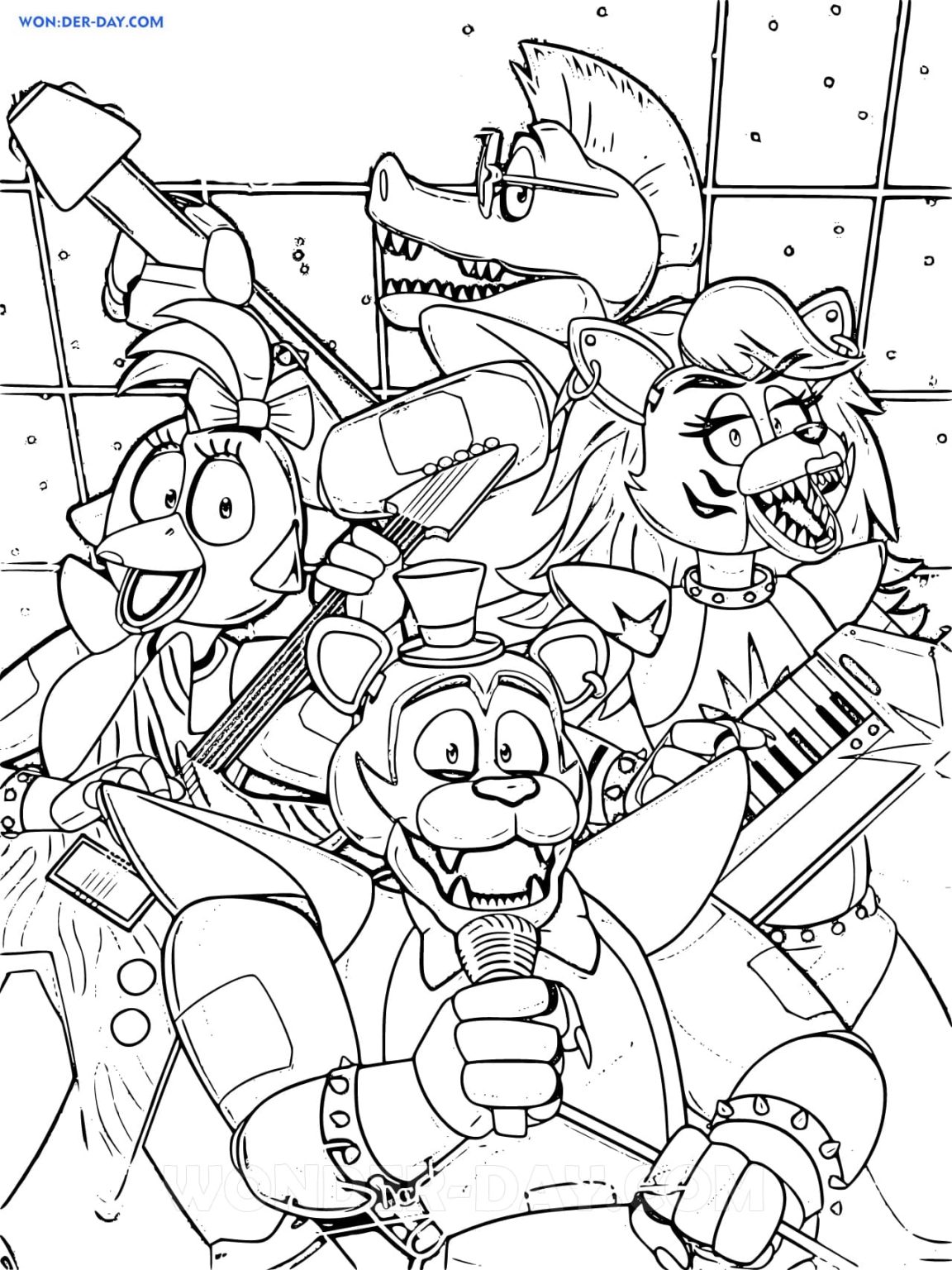 Fnaf Security Breach Coloring Pages | WONDER DAY — Coloring pages for ...