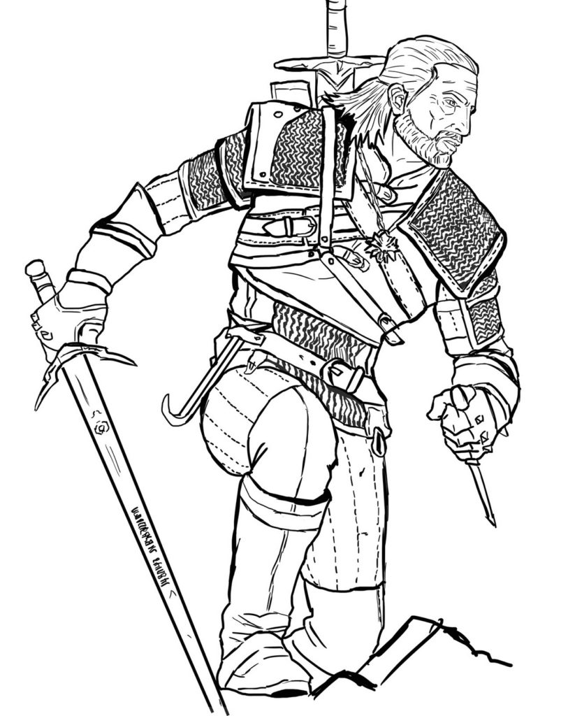 Geralt with a sword