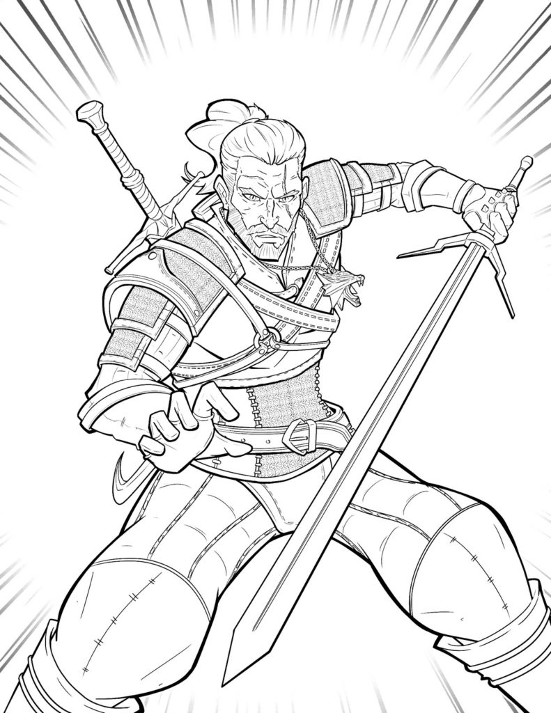Geralt in battle