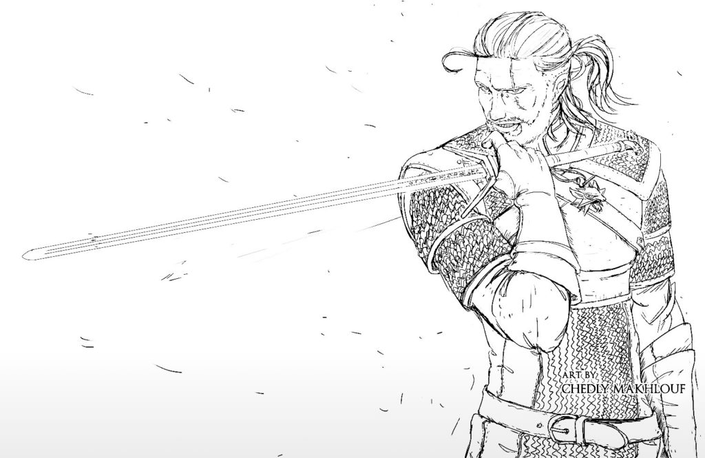 Dibujo de Geralt para colorear