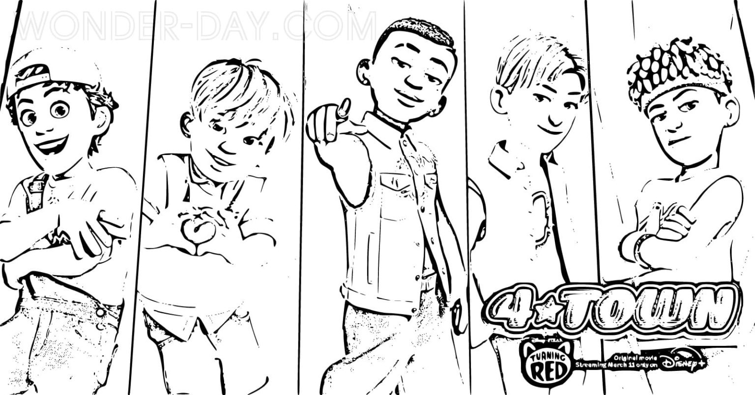 4 Town Turning Red coloring pages | WONDER DAY — Coloring pages for ...