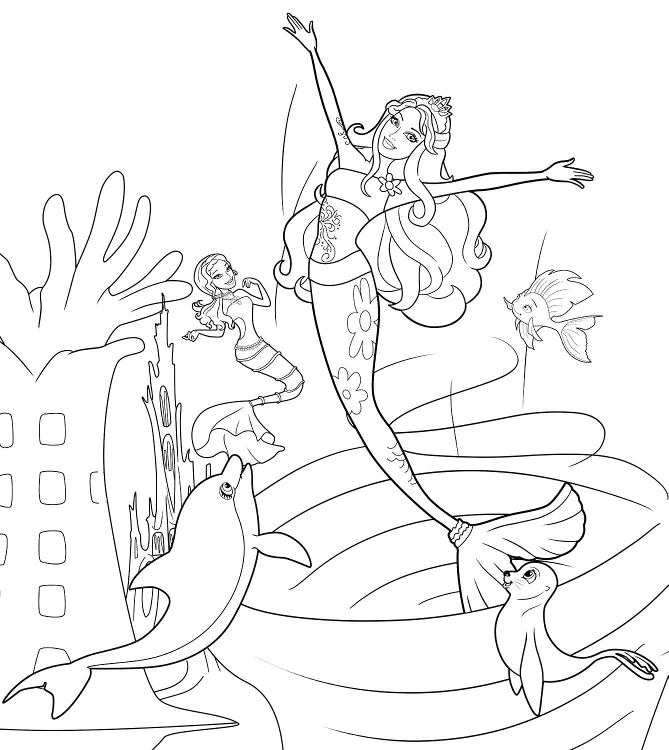 Desenhos De Barbie Sereia Para Colorir Wonder Day Com