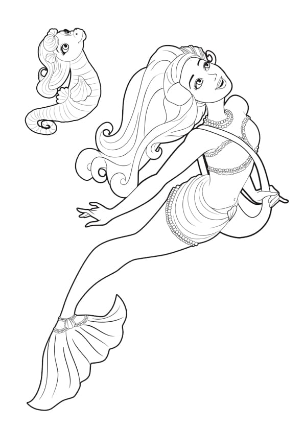 barbie the little mermaid and the seahorse