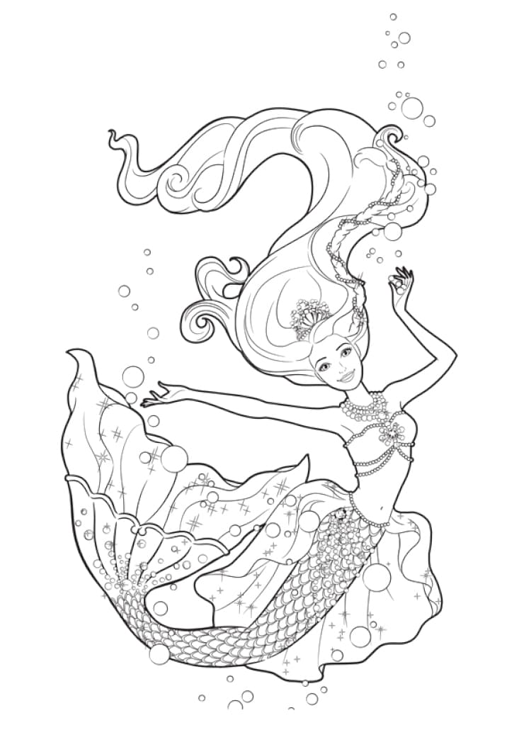 free barbie mermaidia coloring pages
