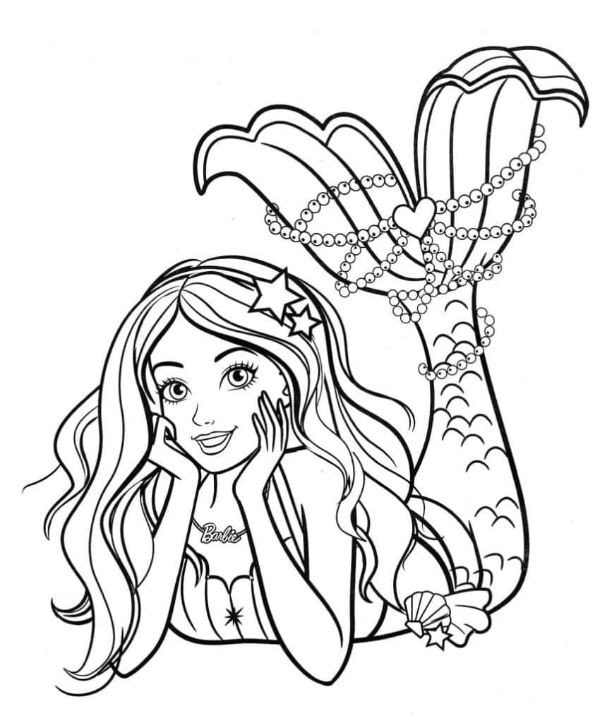 Barbie Mermaid Coloring Pages   Print for Girls