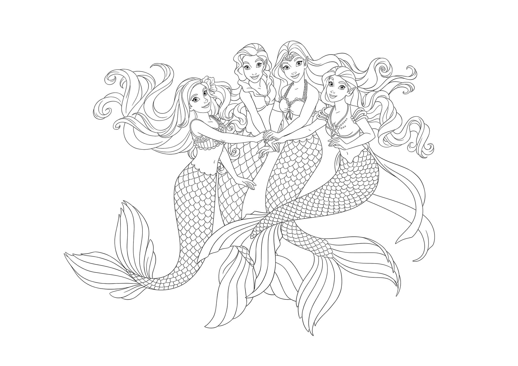 Desenhos da Barbie Sereia para Colorir