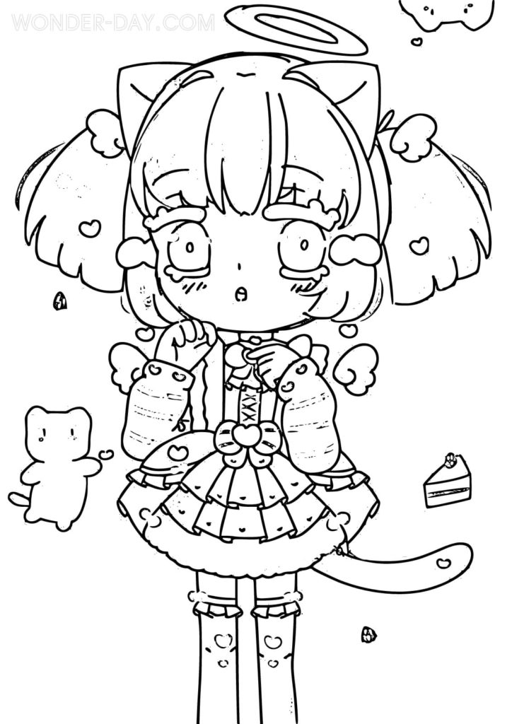 Kawaii girl with cat ears