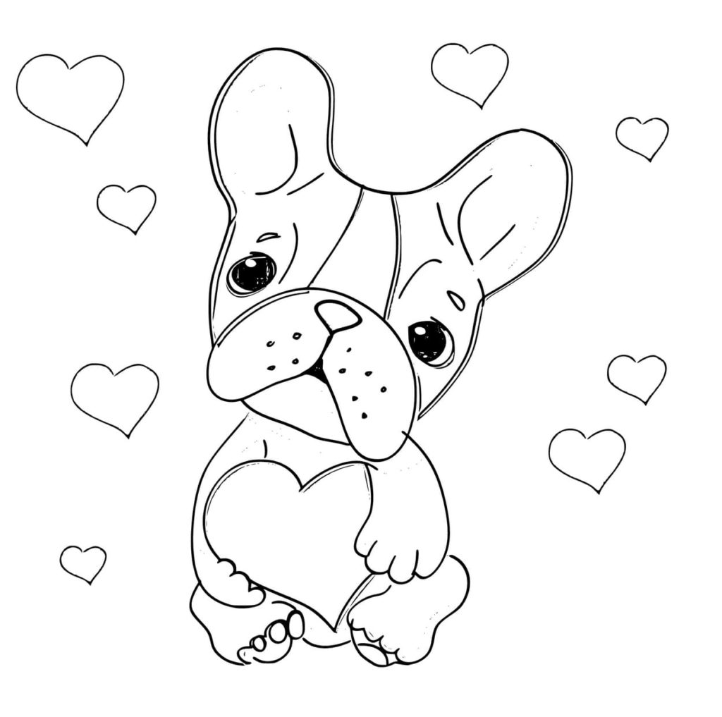 Bulldog with a heart