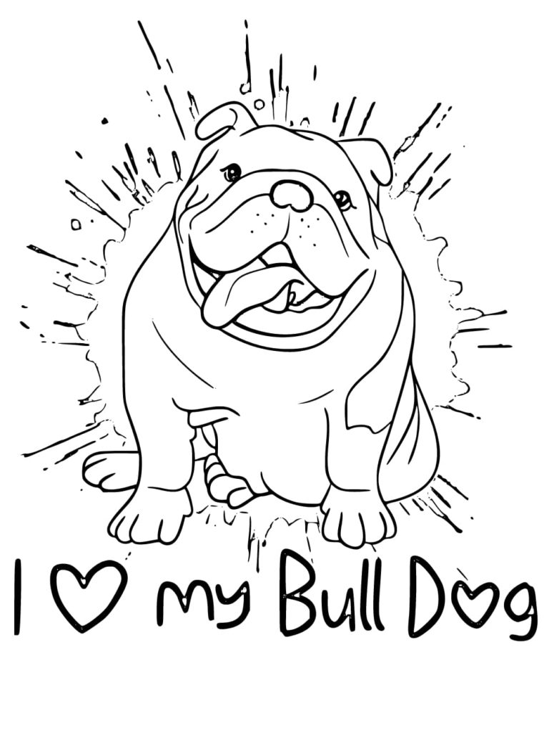 Pagina da colorare di bulldog