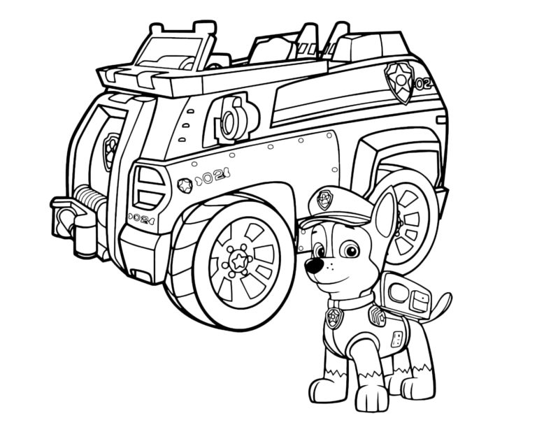 Chase Paw Patrol Coloring Pages | WONDER DAY — Coloring pages for ...