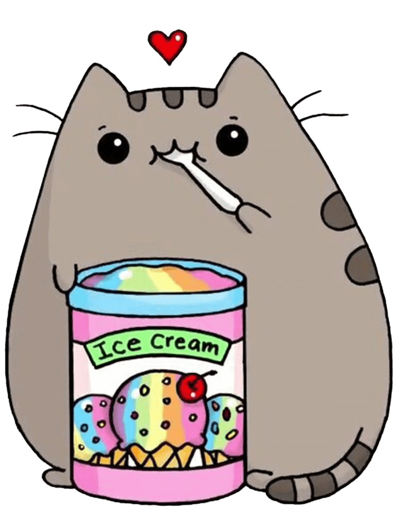 Gato Pusheen com sorvete