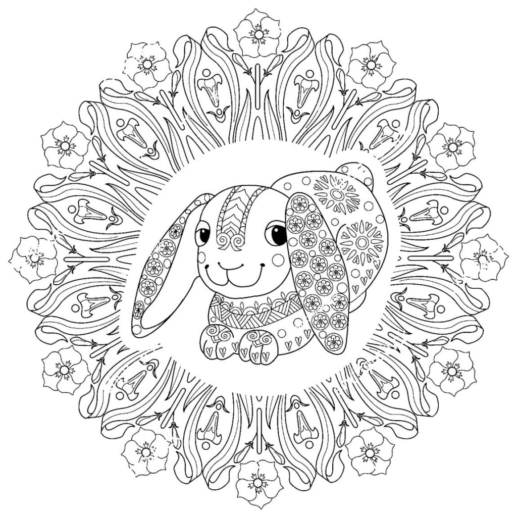 Mandala del coniglietto di Pasqua