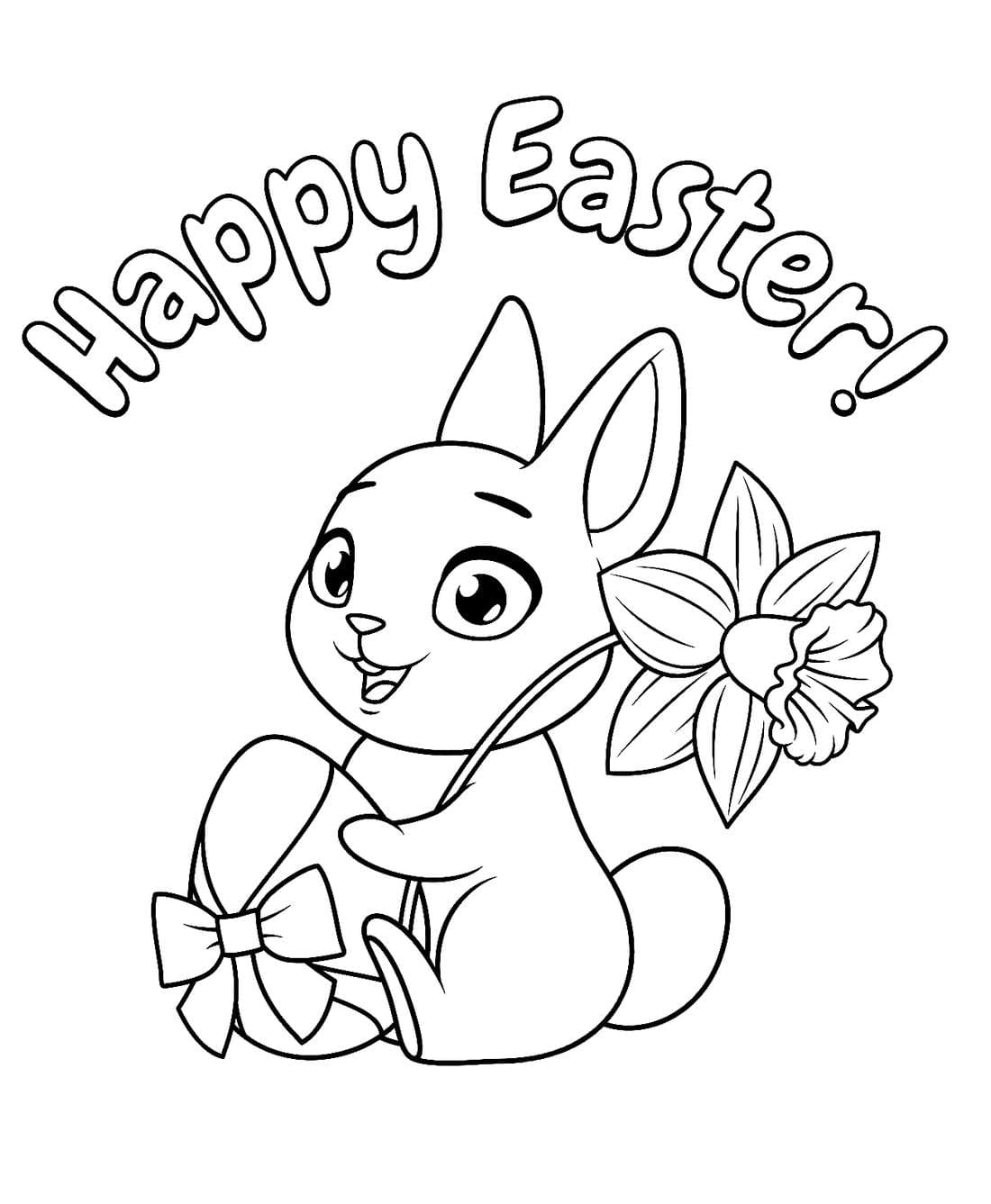 Dibujos de Conejito de Pascua para colorear | Wonder-Day