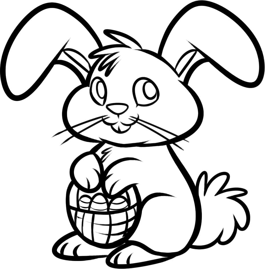 Kawaii bunny with a basket