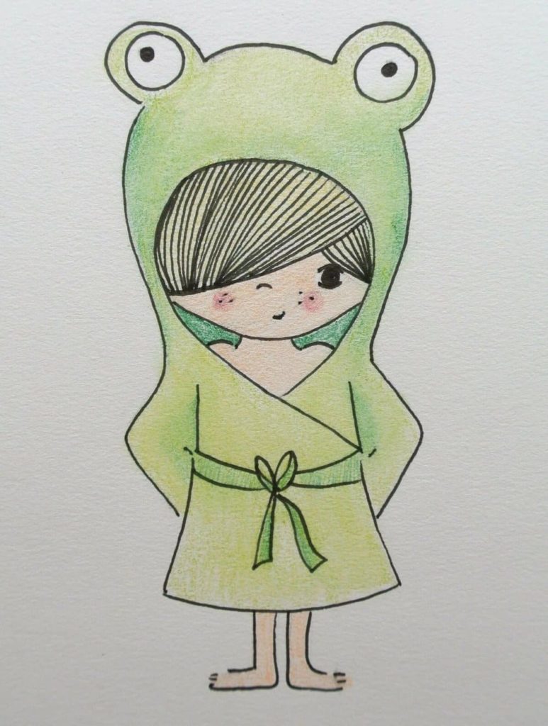 Boy in frog robe