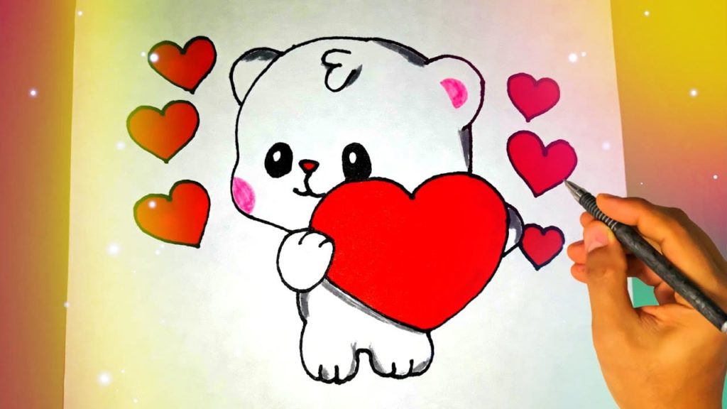 Polar bear with heart