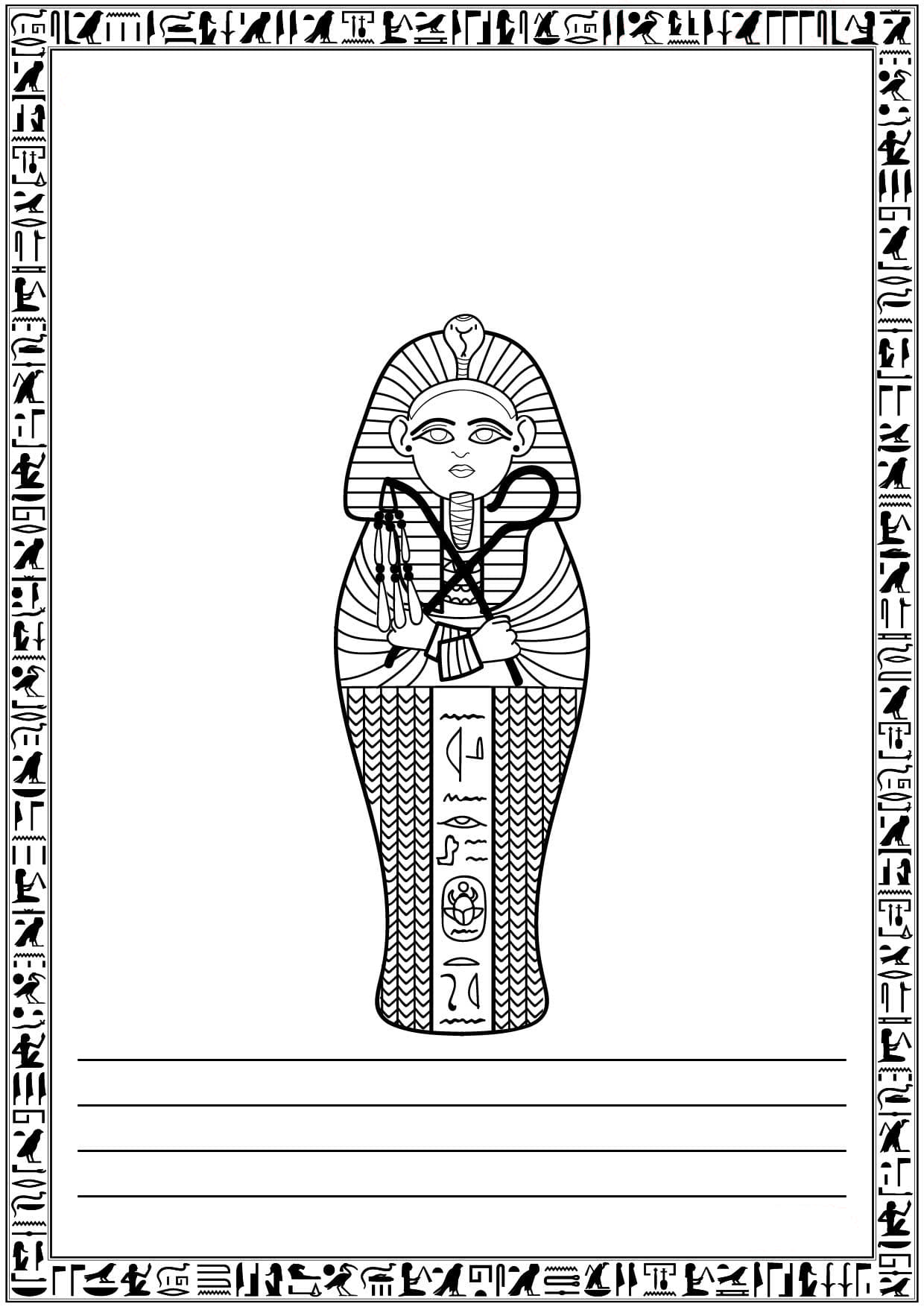 egyptian sarcophagus coloring page