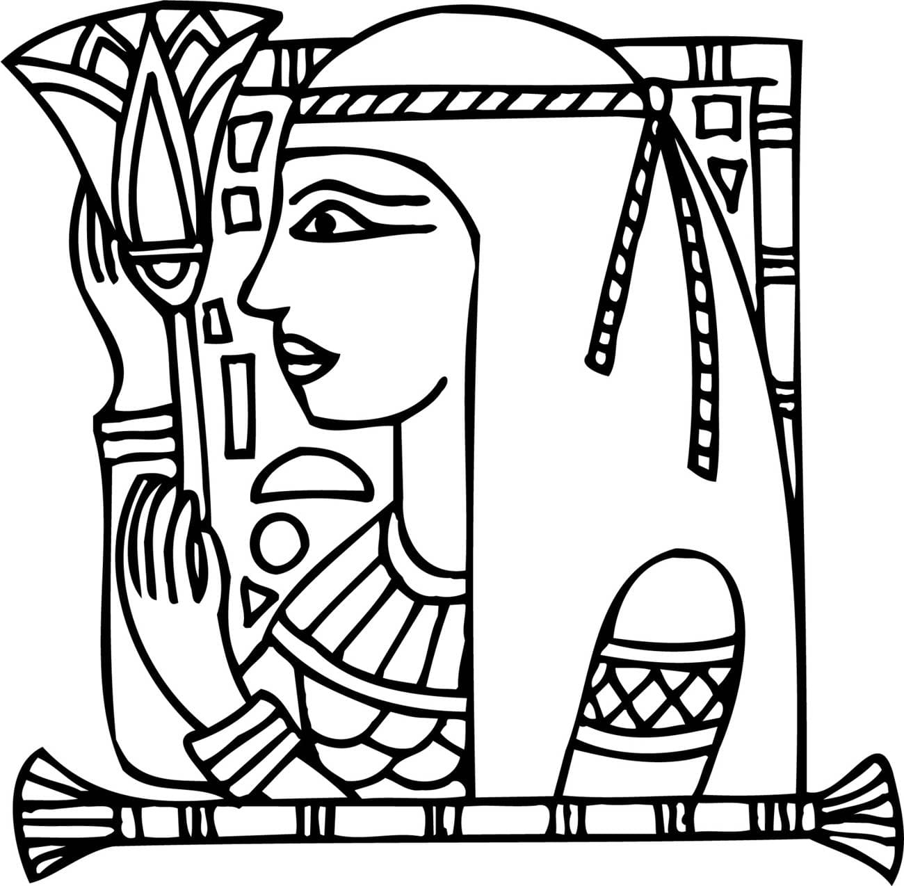Desenho de Princesa do Egito para colorir