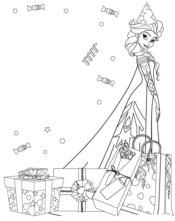 Elsa with gifts