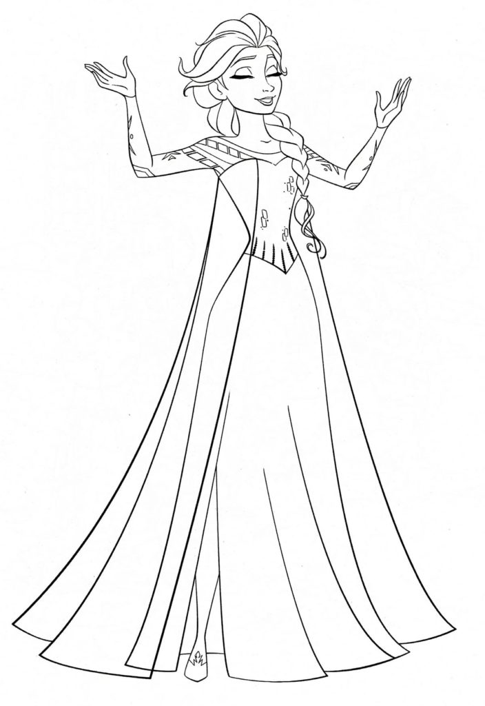 Elsa coloring page for girl