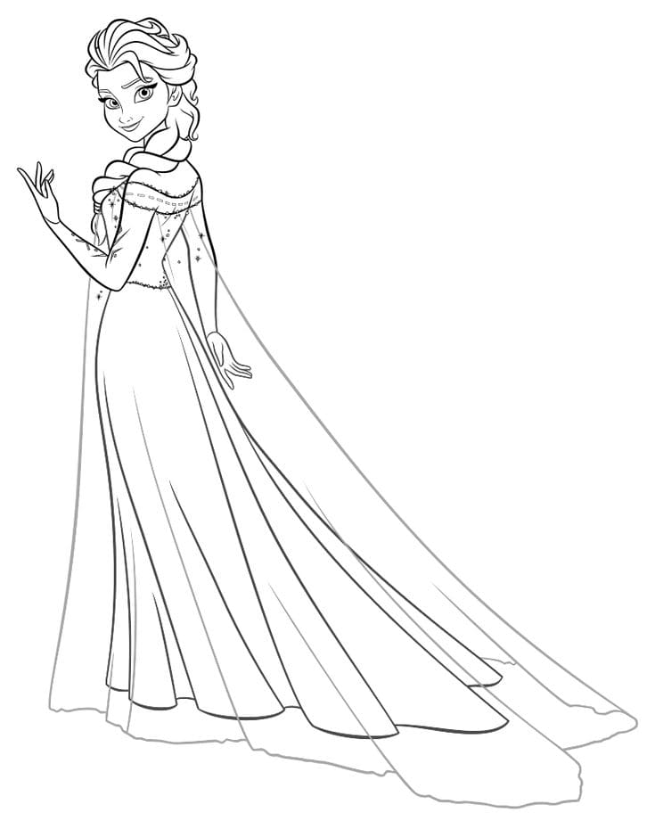 Elsa em um vestido novo