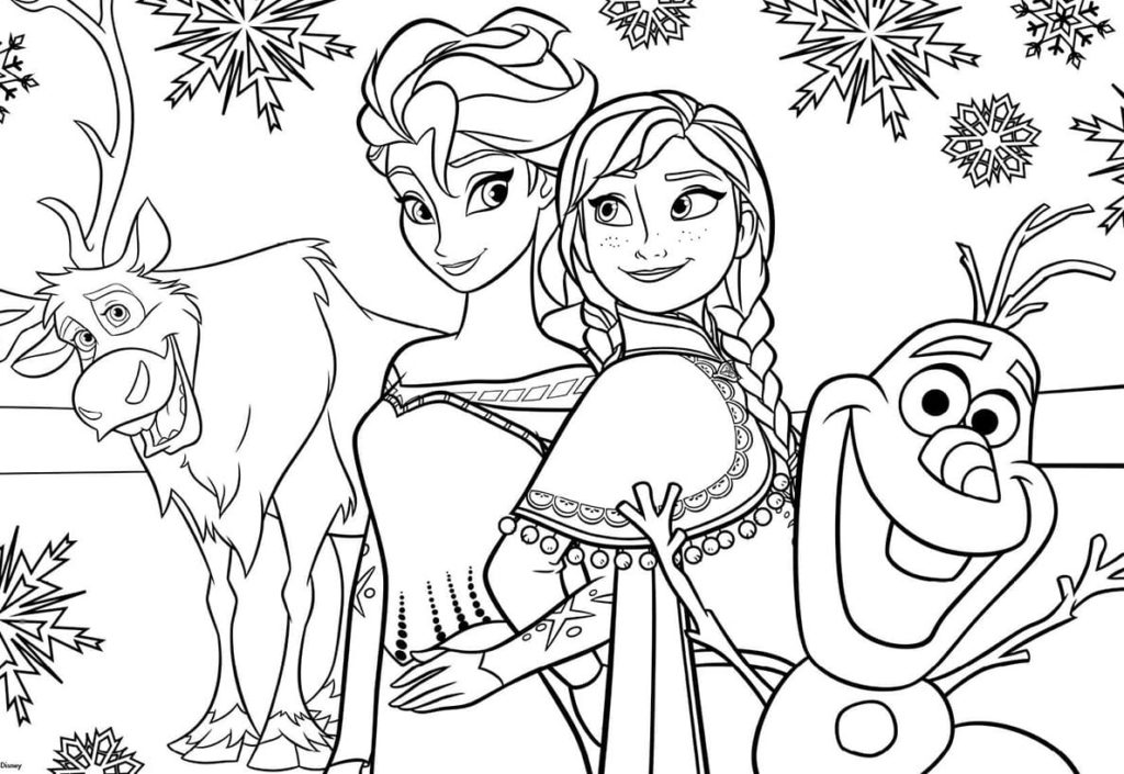 Elsa, Anna, Olaf, Sven