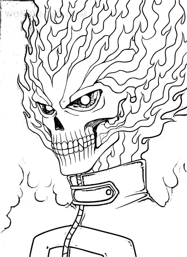 Ghost Rider with fire in his hair