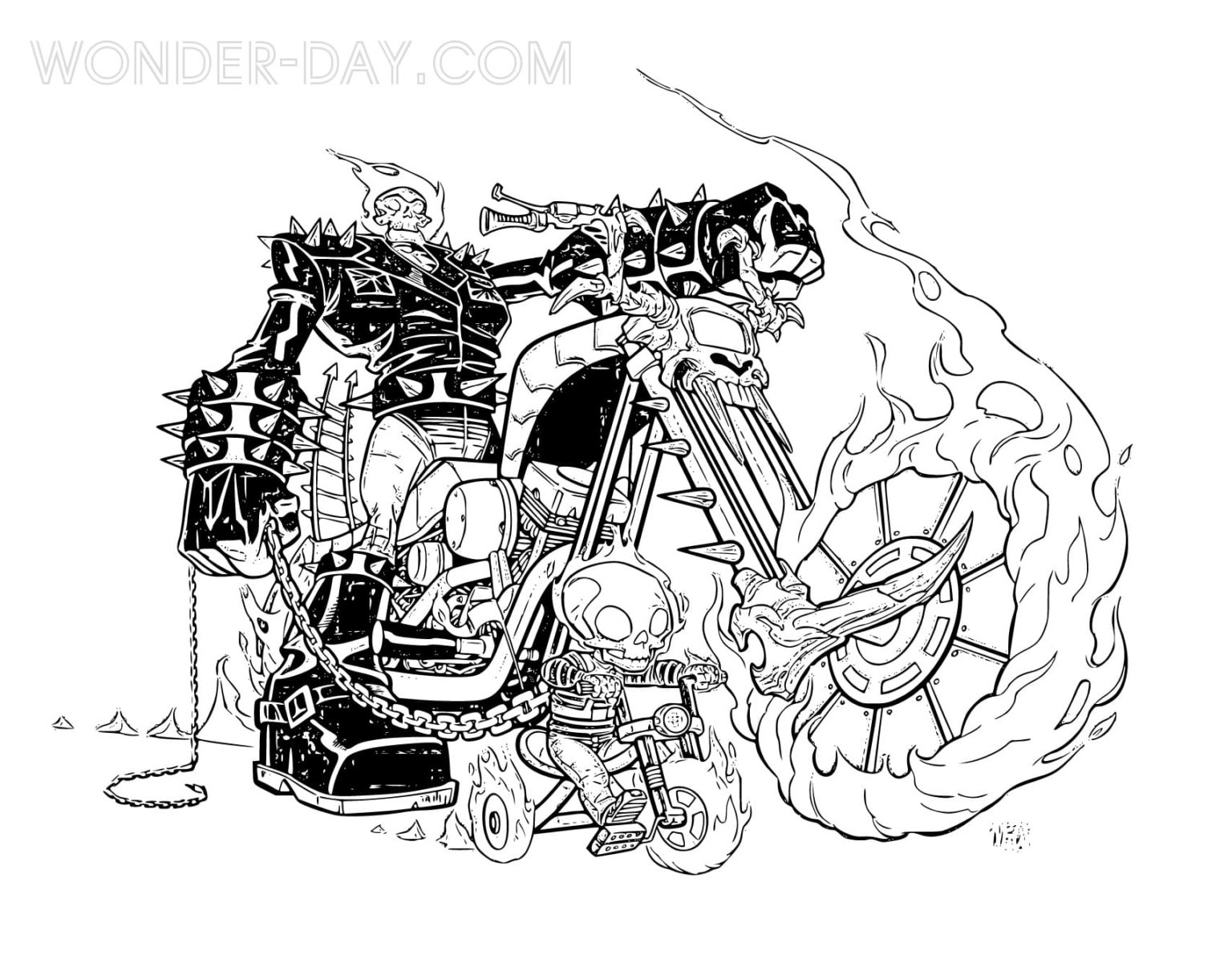 Ghost Rider Coloring Pages | WONDER DAY — Coloring pages for children