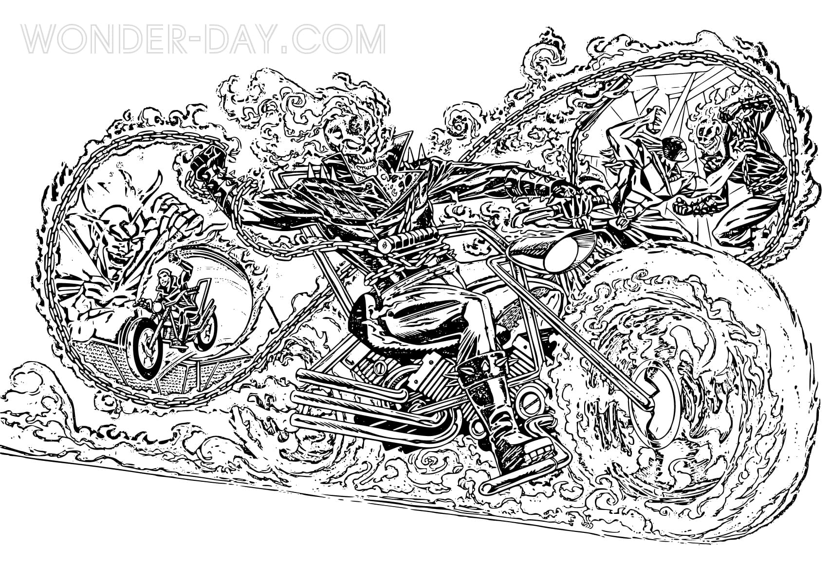 ghost rider head coloring pages