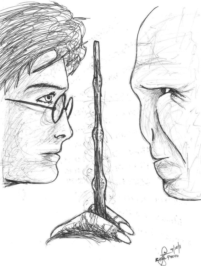 Как нарисовать Гарри Поттера на метле фломастерами