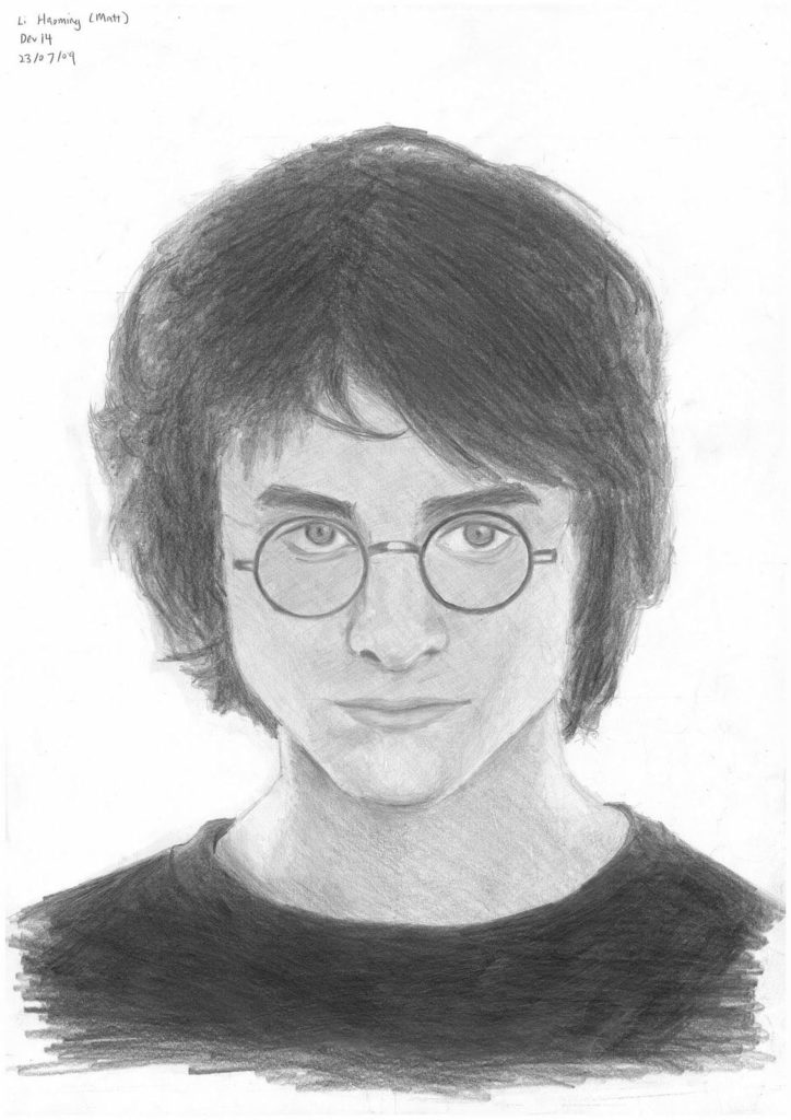 Disegno a matita di Harry Potter