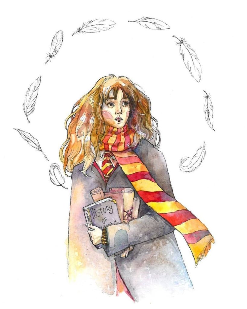 Dessin en couleur d'Hermione Granger