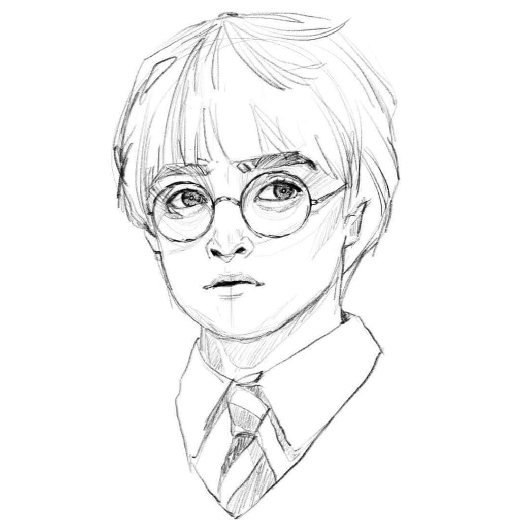 Harry Potter dibujo fácil de dibujar
