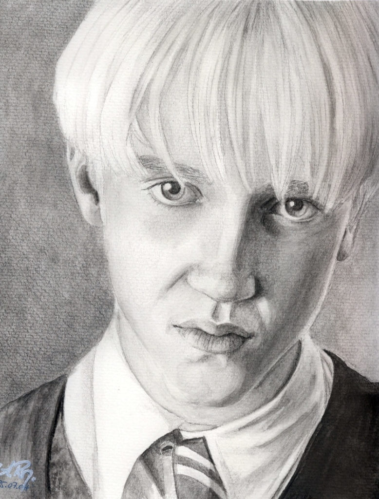 Desenho a lápis de Draco Malfoy