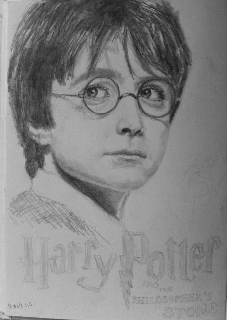 harry potter facing giant - pencil drawing & ms paint retouch - kenfortes  online children beginners level 2 arts classes india (2) - KenFortes visual  Arts academy Bangalore offers art courses for