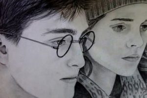 Desenho a lápis de Harry Potter