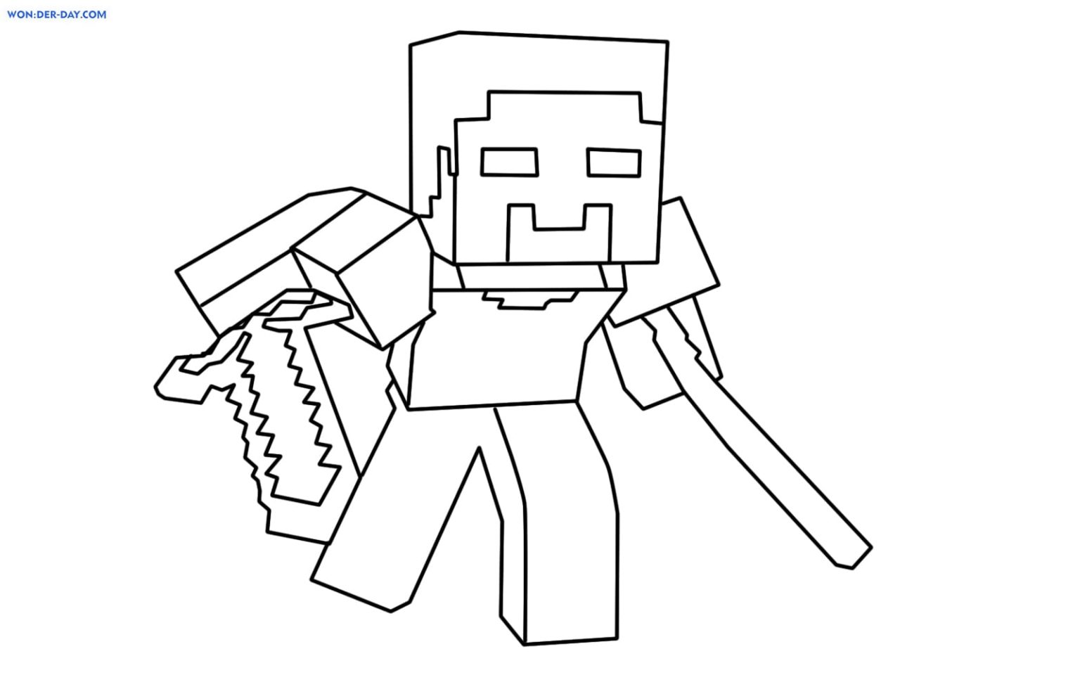 Herobrine Minecraft Coloring Pages | WONDER DAY — Coloring pages for ...